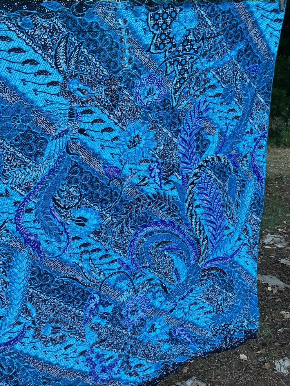 sarong  rayon tapestry wrap shirt large scarf blues black purple pareo